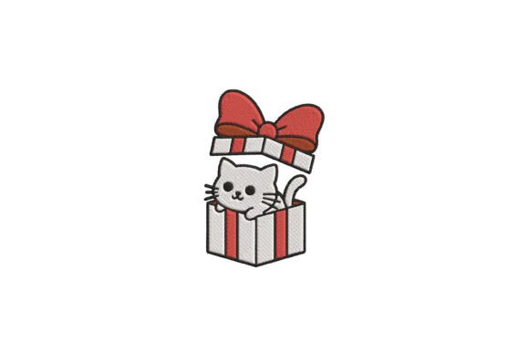 Christmas Gift Box Cat Embroidery Design Review
