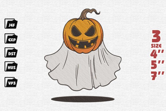 Menacing Jack-o-Lantern Ghost Halloween Embroidery Review